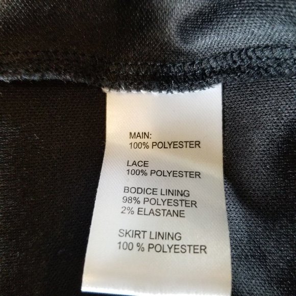 Womens Formal Long Dress Black Sleeveless Lace Beaded Chiffon Altered Sz XL - Picture 9 of 12